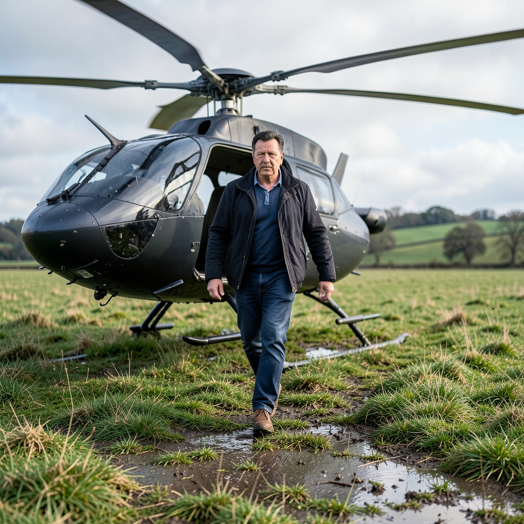 Richard Hammond arrives by helicopter after £999 fine and 7 penalty points